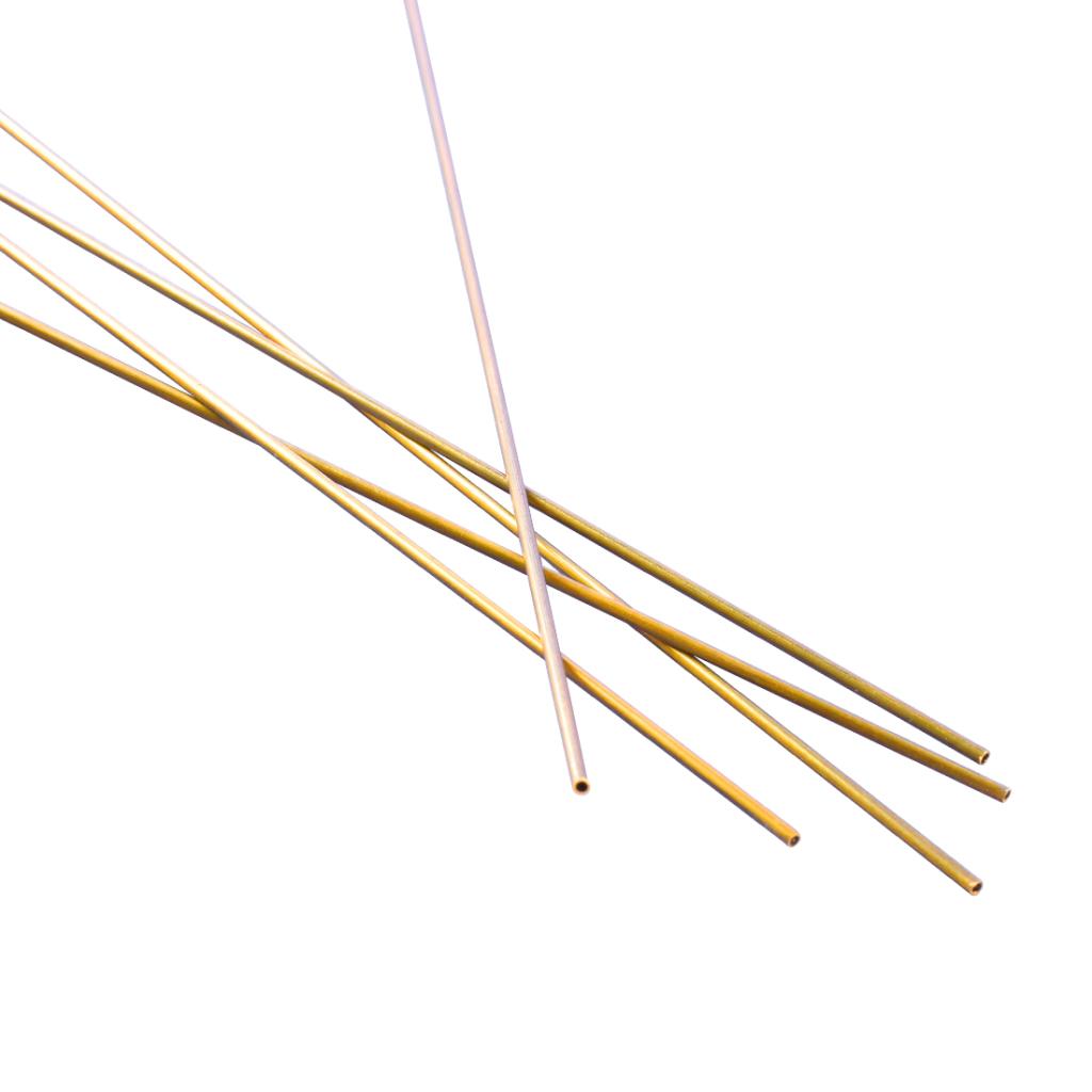 2x5pcs Brass Tubes Brass Rods Round Copper Bar Metal Stick DIY 300mm C