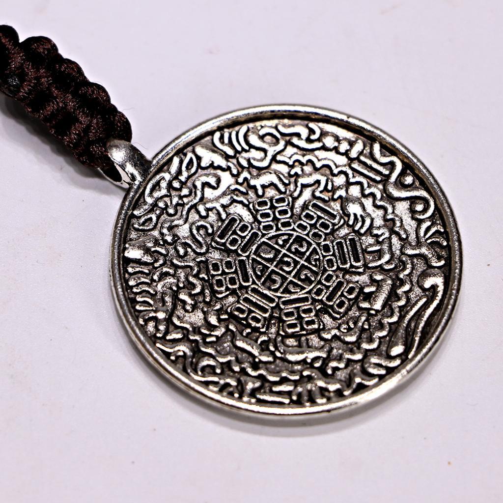 2xTibetan Shamans Buddhism Copper Mirror Amulet Pendant Necklace Hanging 43mm