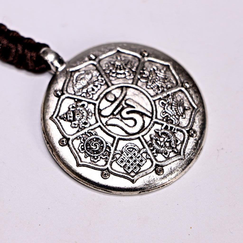 4xTibetan Shamans Buddhism Copper Mirror Amulet Pendant Necklace Hanging 43mm