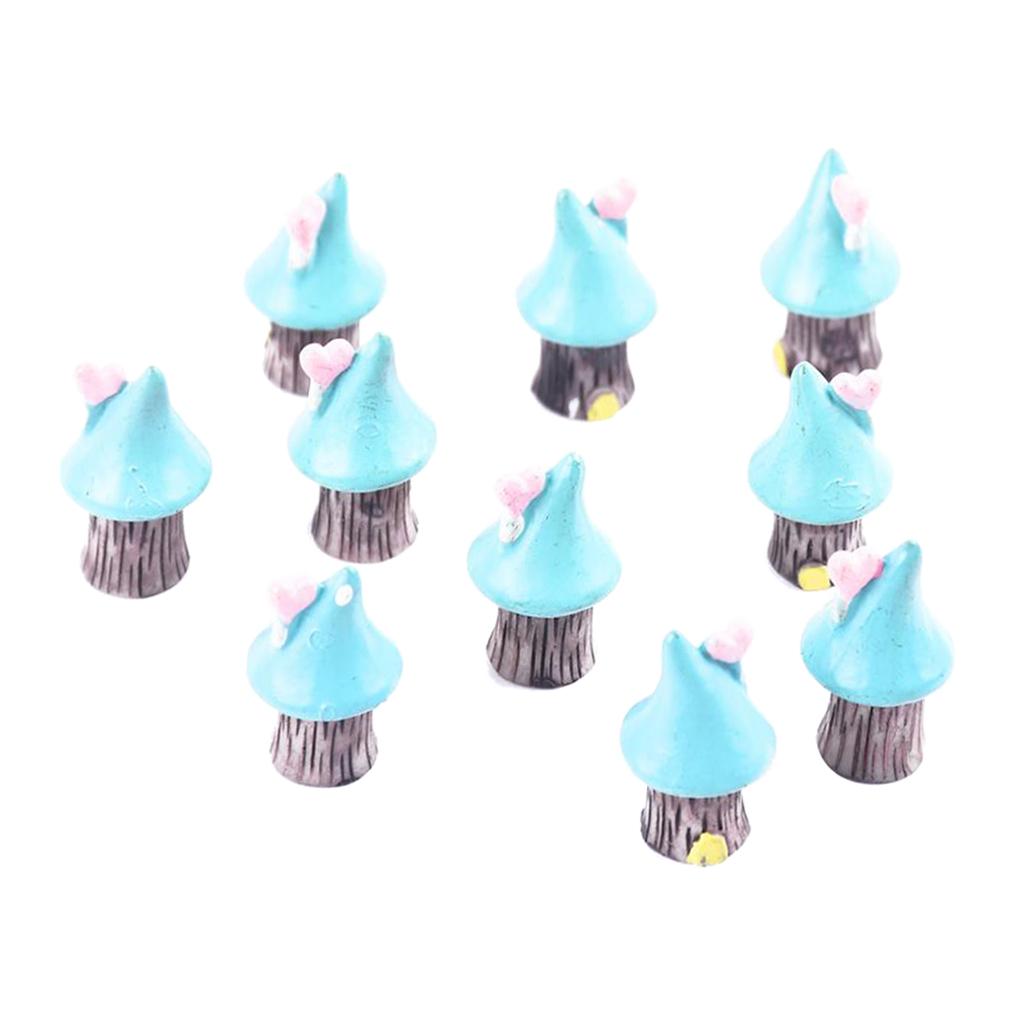4x10 Pieces Micro Landscape Decorations Resin Ornament Garden DIY Tree House