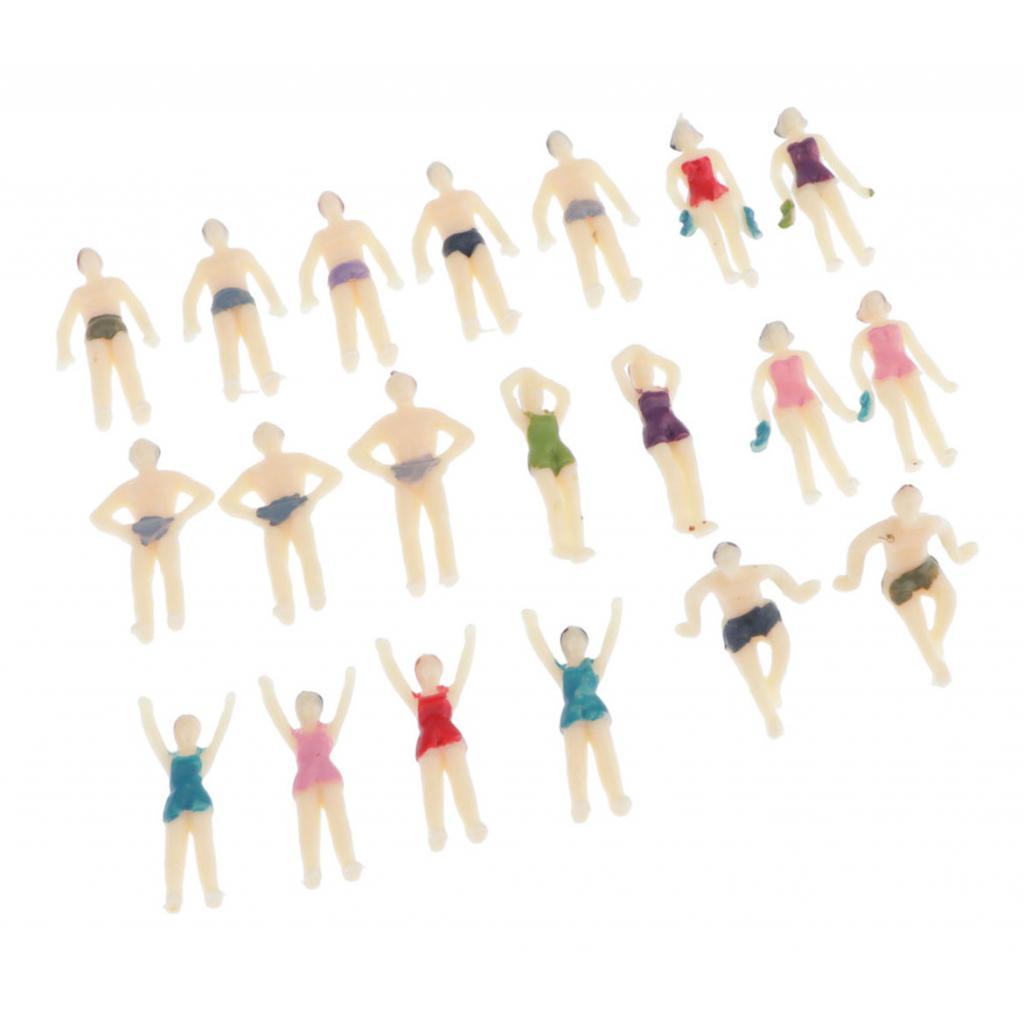4x20xModel Trains People Figures Scale Painted Beach Crowd Miniatures OO 1:75