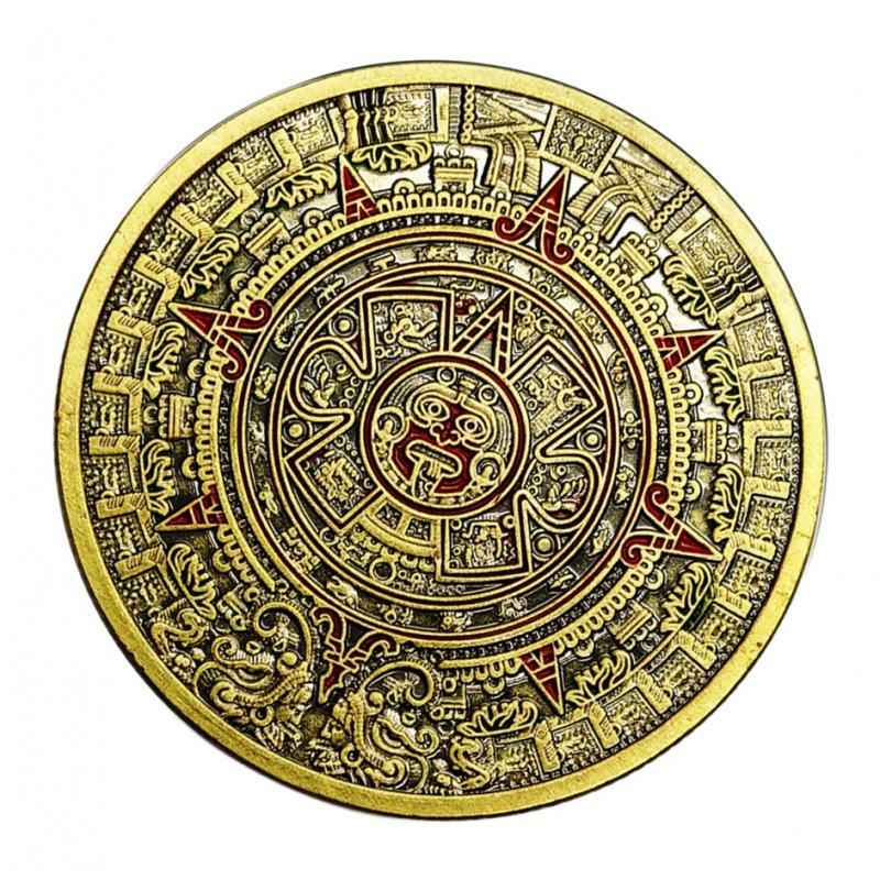1pc Mayan Qilong Green Bronze Coin Pyramid Lucky Commemorative Medallion