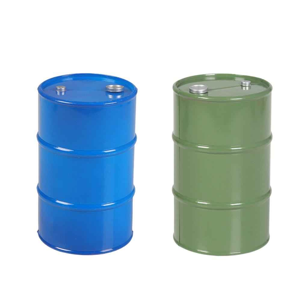 Metal Oil Drum for 1/10 SCX10 90047 CC01 D90 D110 TF2 Traxxas TRX4 KM4 Blue