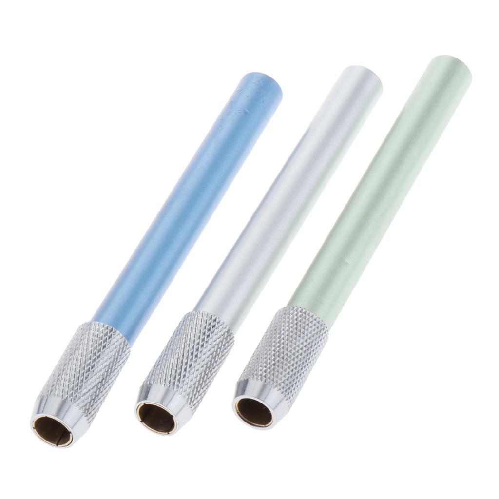 2xAssorted Colors Pencil Lengthener Pencil Extender Holder silver+blue+green
