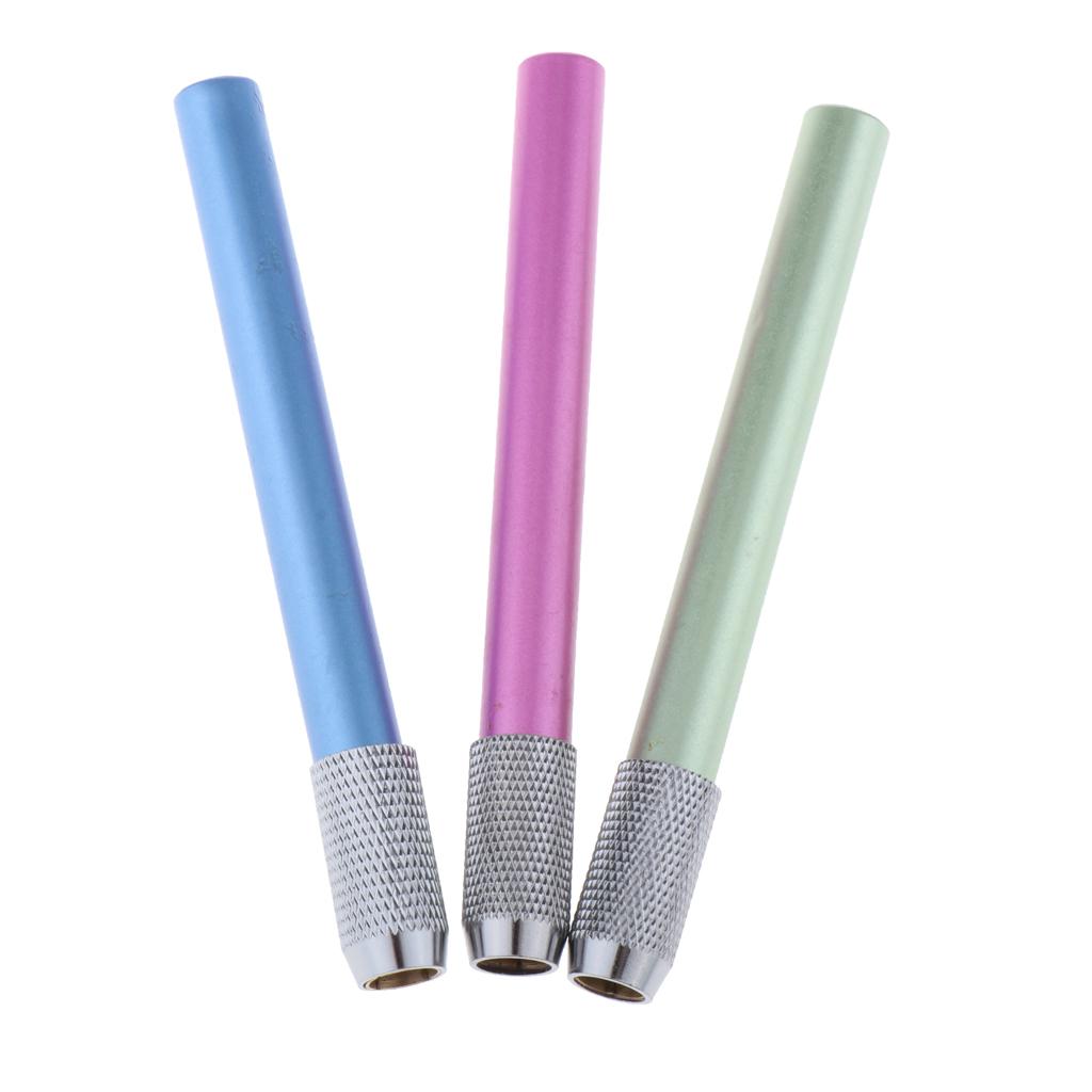 2xAssorted Colors Pencil Lengthener Pencil Extender Holder blue+green+rosy