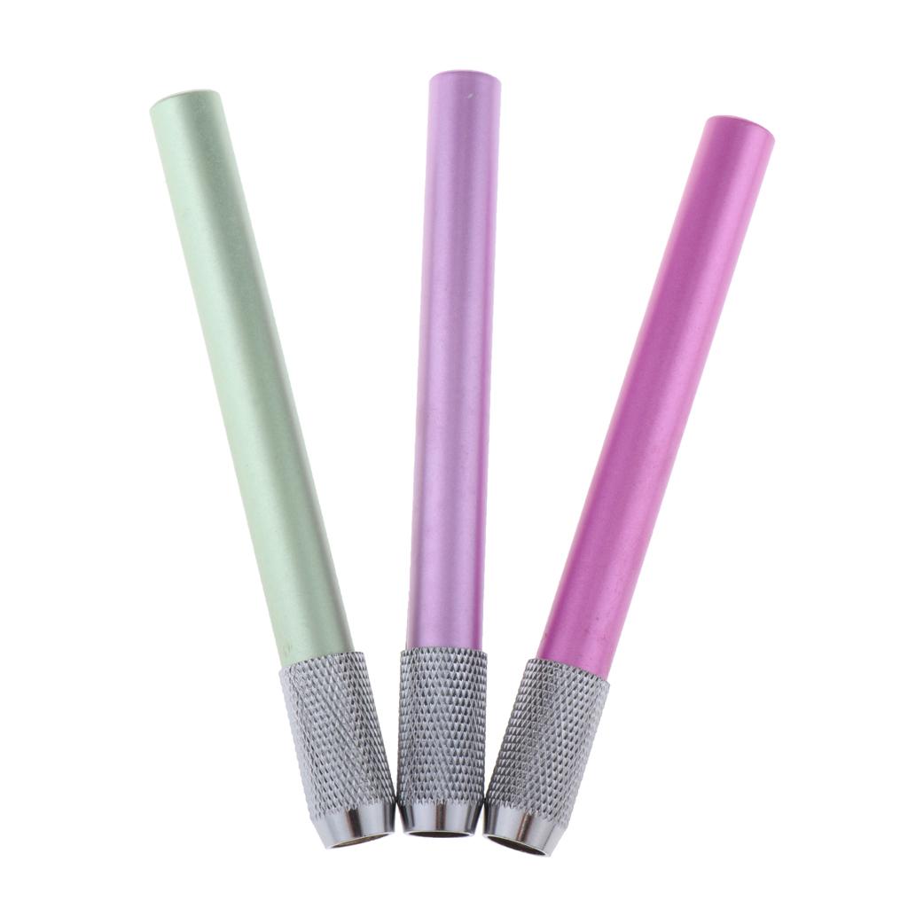 3xAssorted Colors Pencil Lengthener Pencil Extender Holder rosy+green+purple