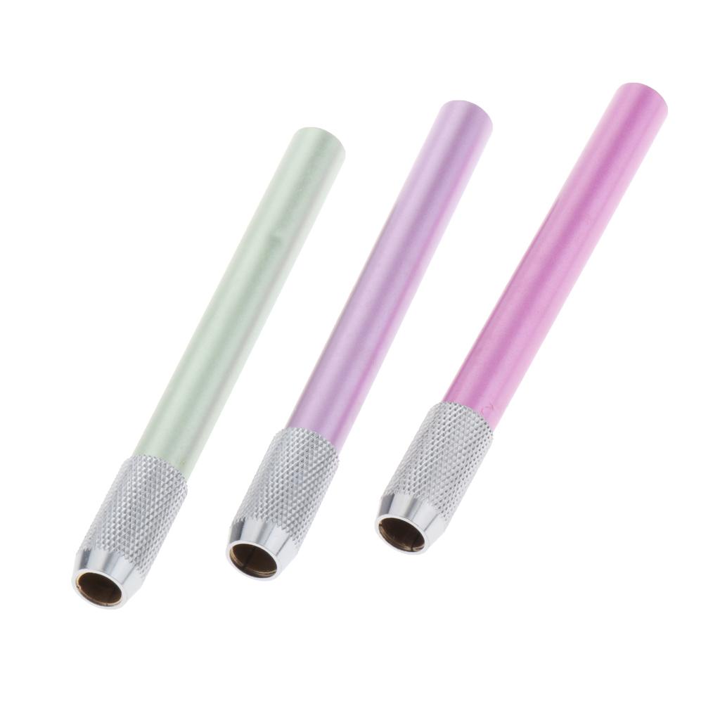 3xAssorted Colors Pencil Lengthener Pencil Extender Holder rosy+green+purple