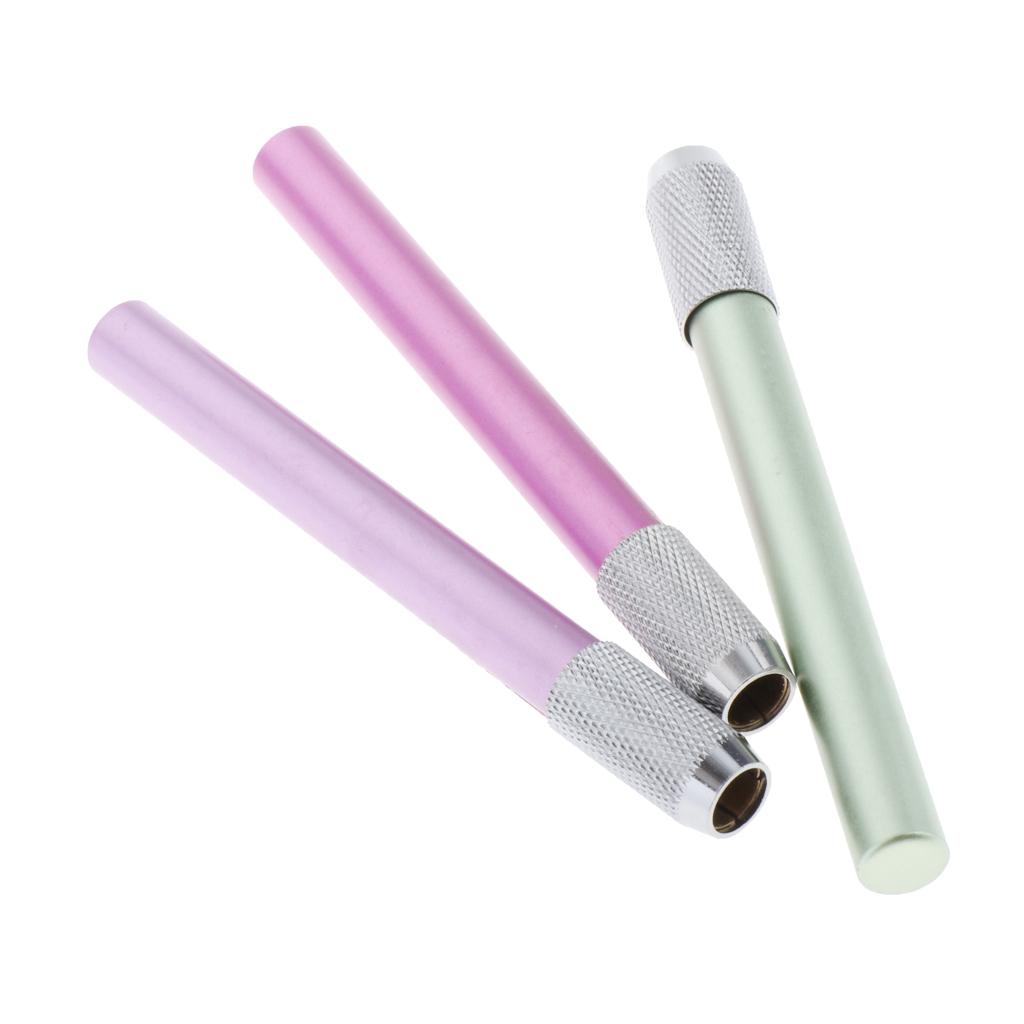 3xAssorted Colors Pencil Lengthener Pencil Extender Holder rosy+green+purple