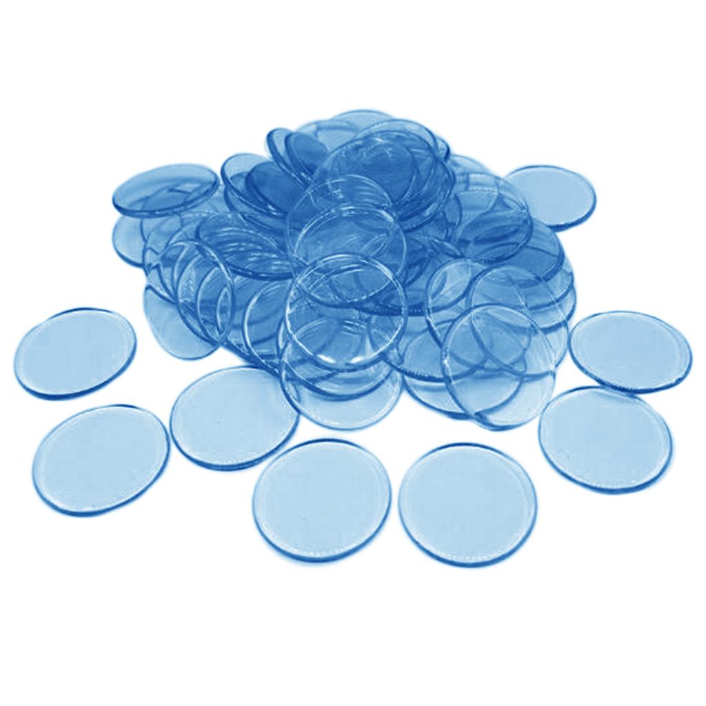 2x100pcs Poker Chips Coins Casino Supply Family Games Accs blue
