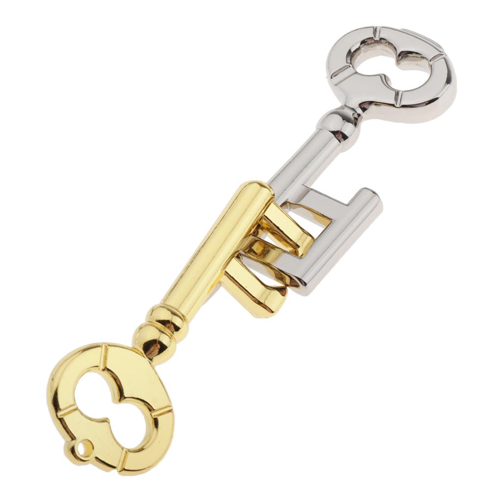 4xZinc Alloy Interlock Keys Puzzles Brain Teaser IQ Test Magic Educational Toy