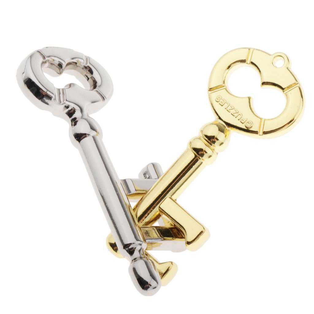 4xZinc Alloy Interlock Keys Puzzles Brain Teaser IQ Test Magic Educational Toy