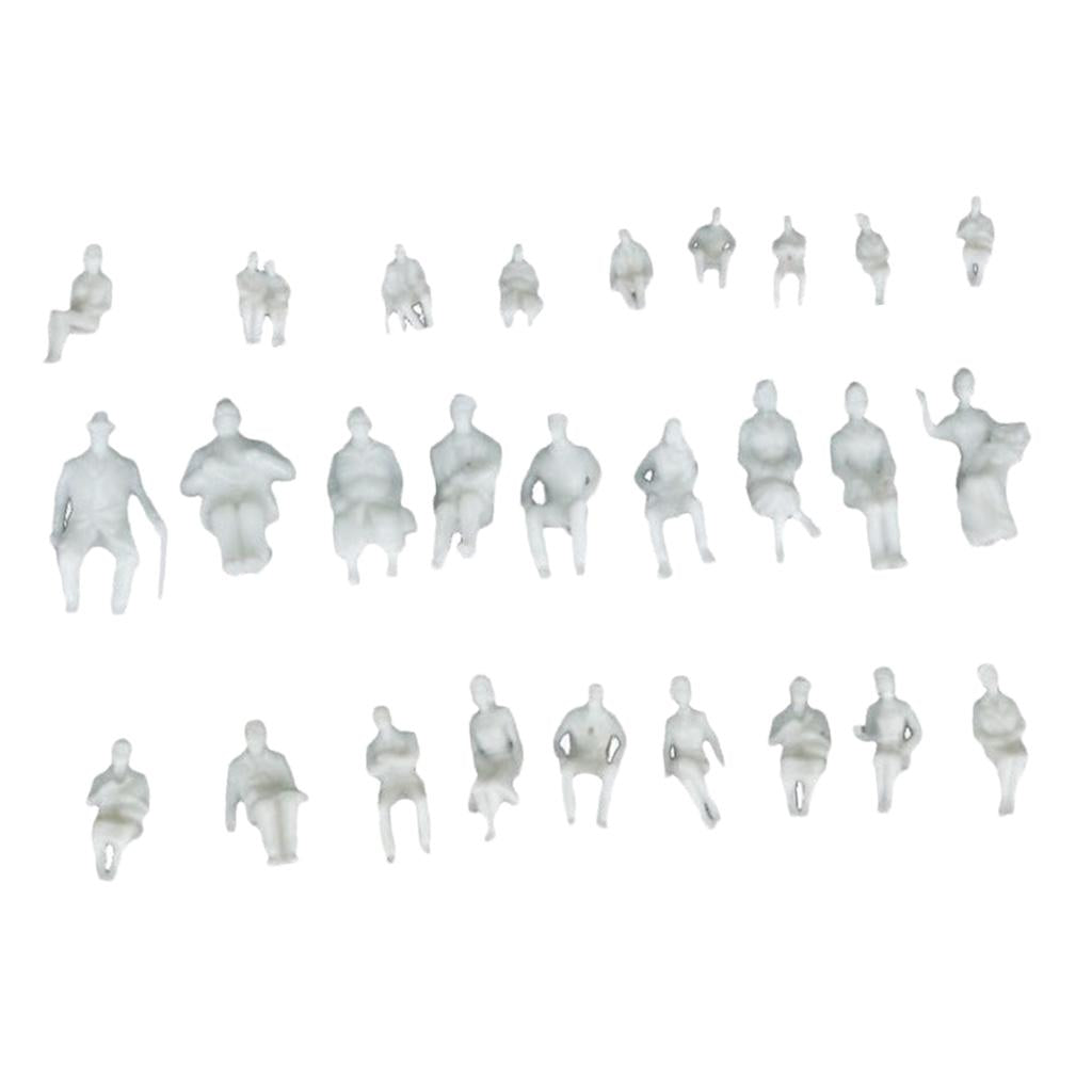 2xModel People Sitting White Figures Train Park Street Layout