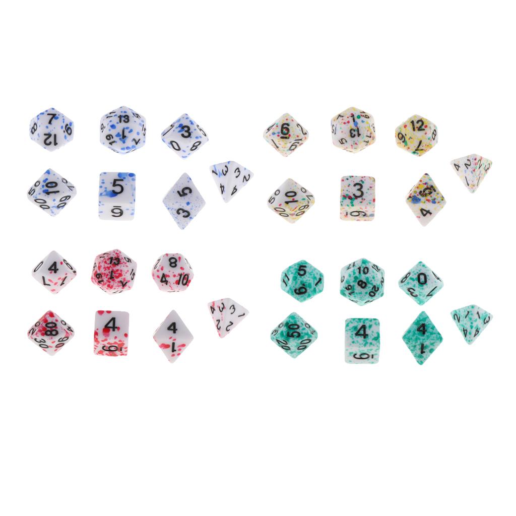 4x7/Set Plastic Polyhedral Dice Set for D&D Dungeons and Dragons Game Toy Style 2