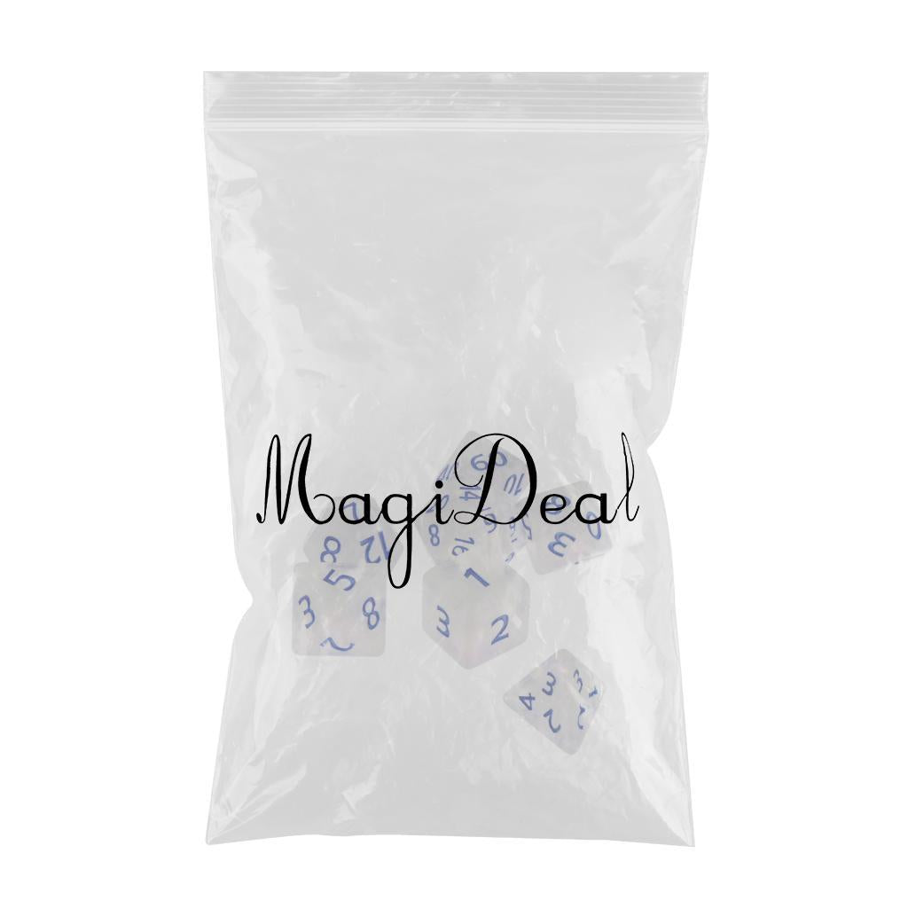 4x7/Set Plastic Polyhedral Dice Set for D&D Dungeons and Dragons Game Toy Style 7