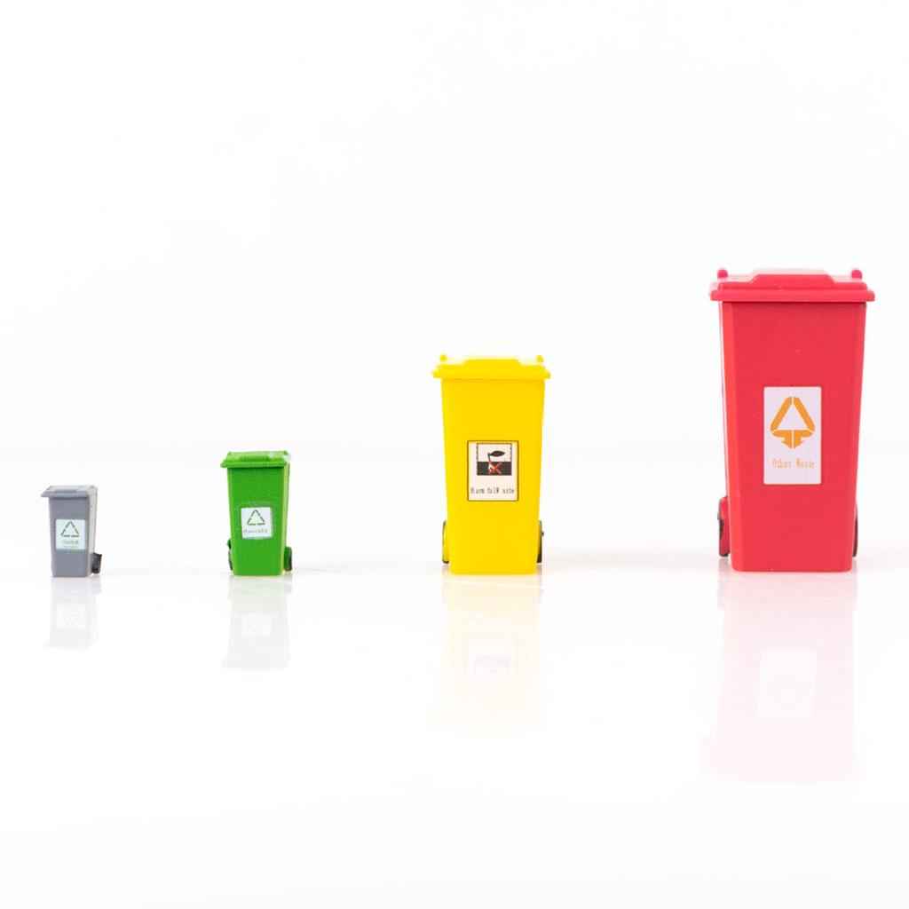 5 Pieces 5 Color Plastic Kids Truck Trash Can Bin Toy Pencil Cup 1:150
