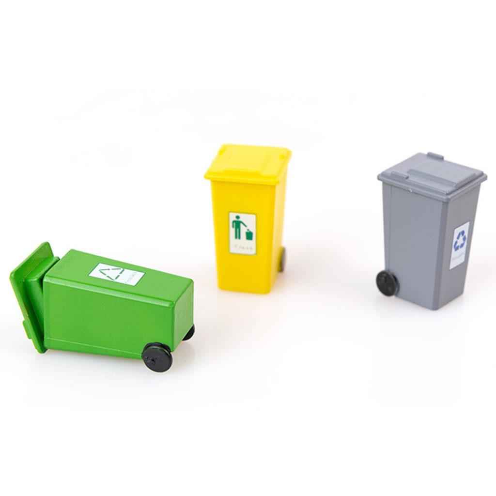 5 Pieces 5 Color Plastic Kids Truck Trash Can Bin Toy Pencil Cup 1:150