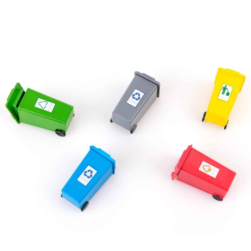 5 Pieces 5 Color Plastic Kids Truck Trash Can Bin Toy Pencil Cup 1:150