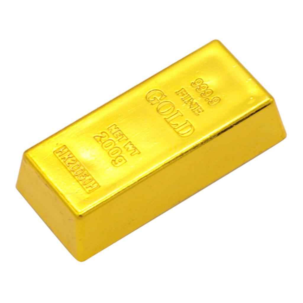 1x Fake Gold Bullion Bar Paperweight Door Stop for Childen Kids Toy Gift