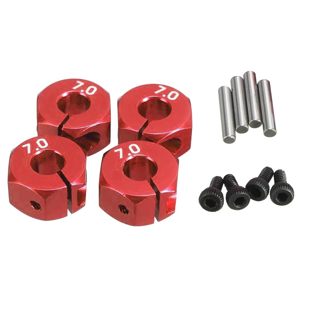 2x4X 12mm Wheel Hex Hub Adapter 7mm Thick For RC Car 1/10 Upgrades Red