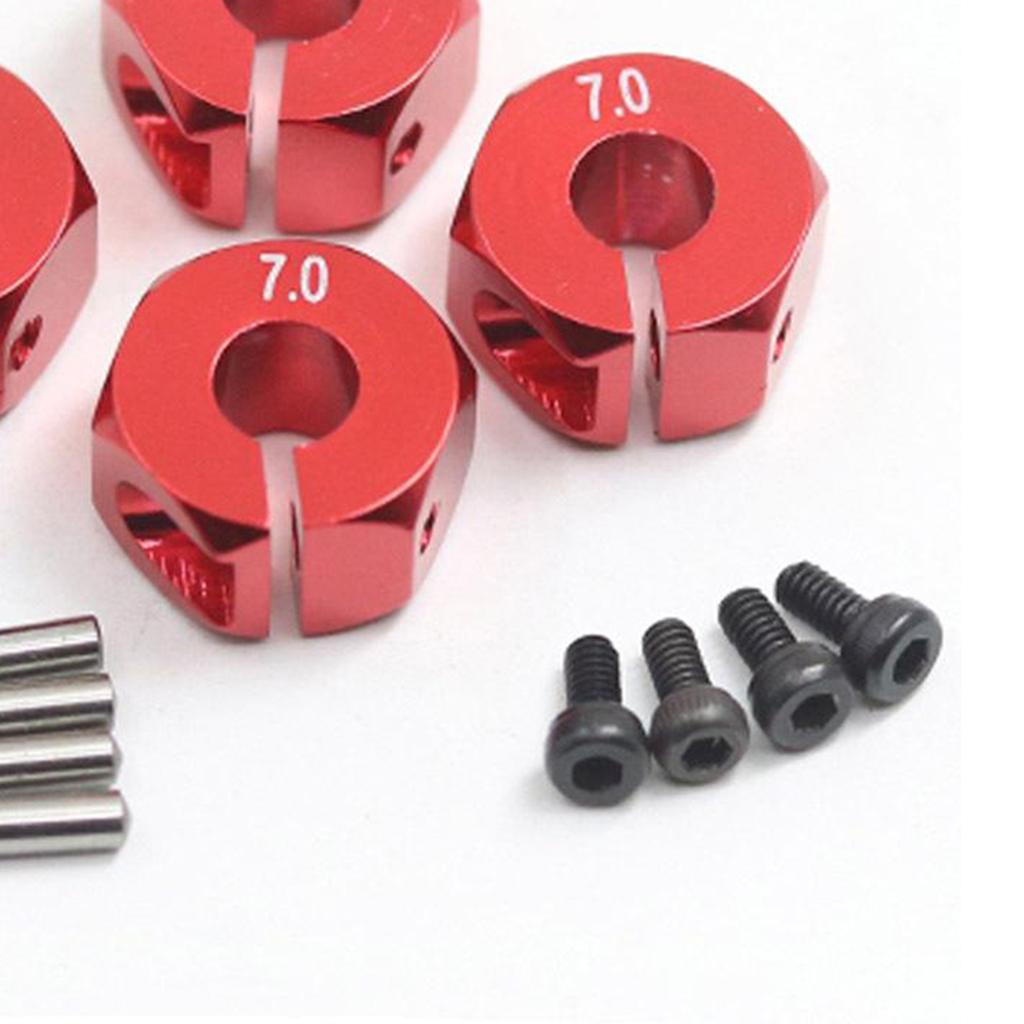 4x4X 12mm Wheel Hex Hub Adapter 7mm Thick For RC Car 1/10 Upgrades Red