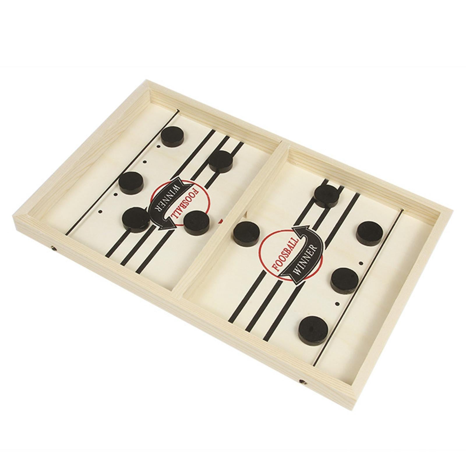 4x10x Fast Sling Puck Game Pieces Wooden Board Hockey Game Piece 2.4x0.7cm