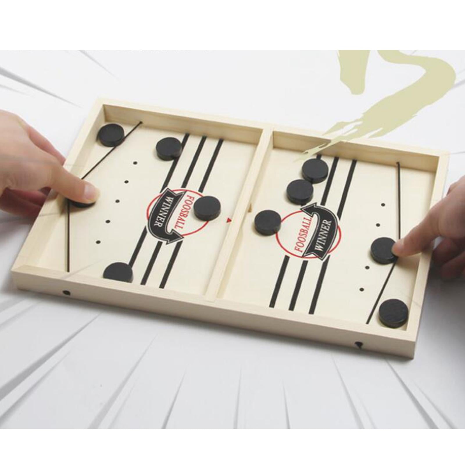 3x10x Fast Sling Puck Game Pieces Wooden Board Hockey Game Piece 2.4x0.7cm