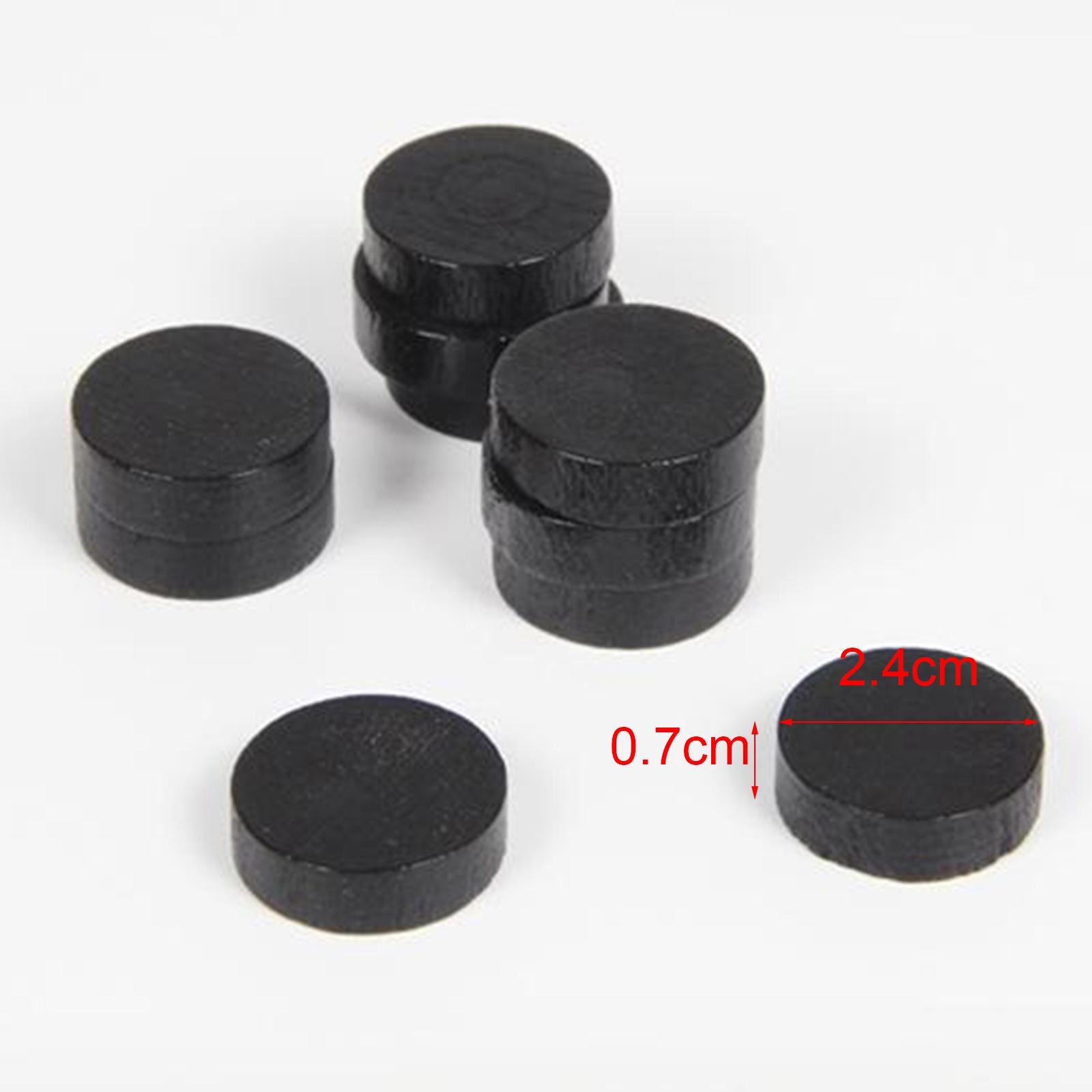 3x10x Fast Sling Puck Game Pieces Wooden Board Hockey Game Piece 2.4x0.7cm