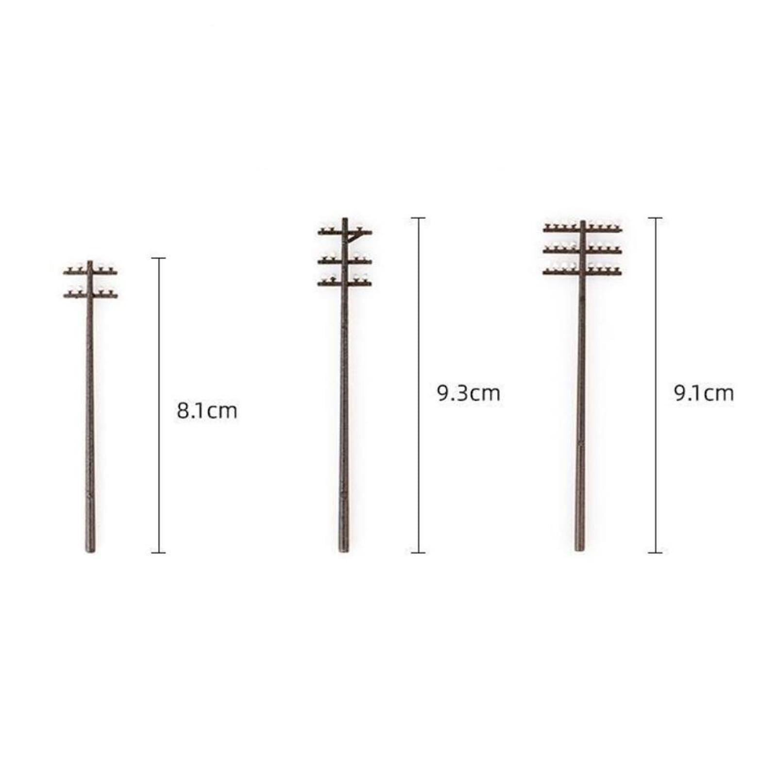 3x3pcs 1/87 Electric Line Poles Telephone Poles SCENERY Building Accessories