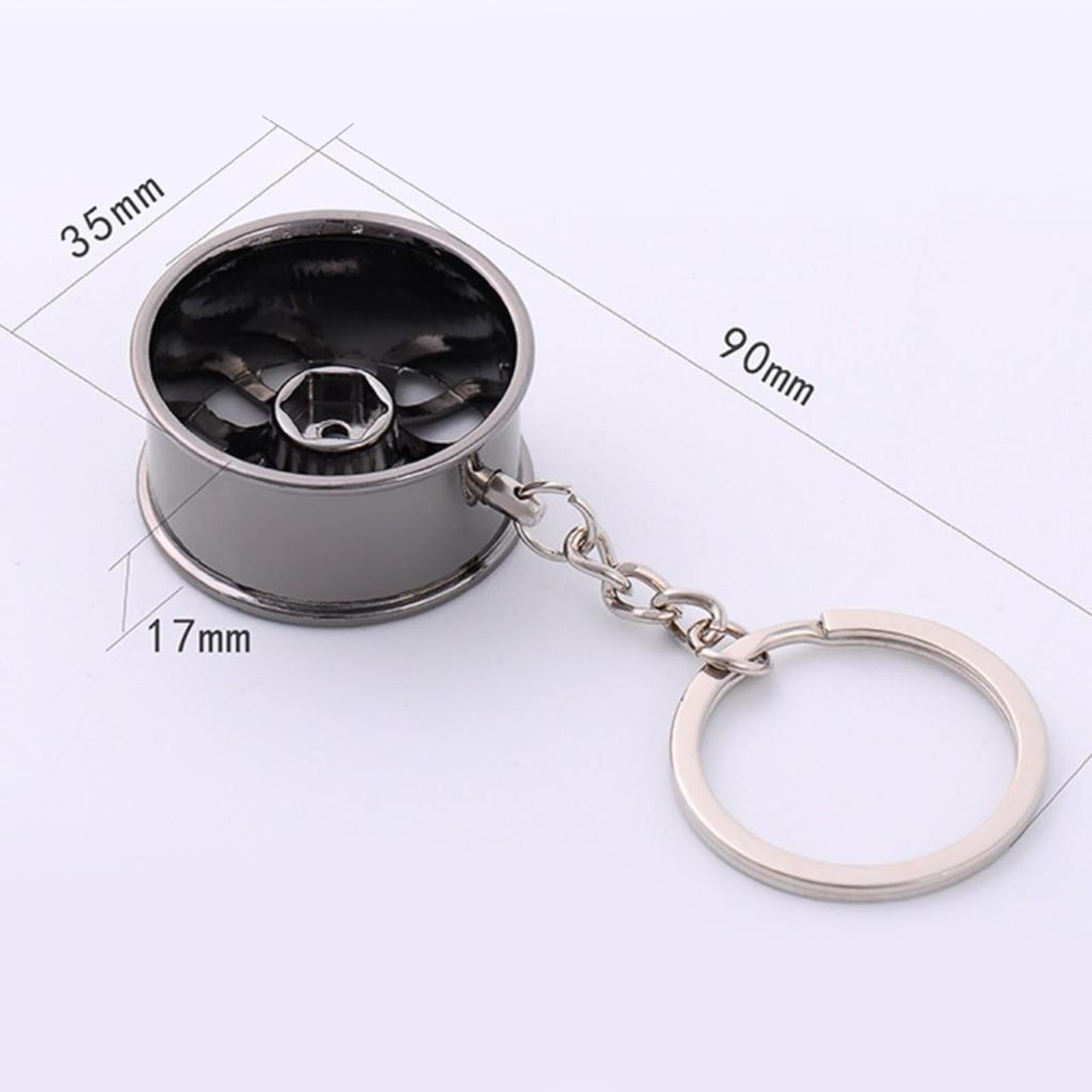 2xWheel Rim Keychain Auto Car Handbag Bag Key Chain Keyring Hanging Gold