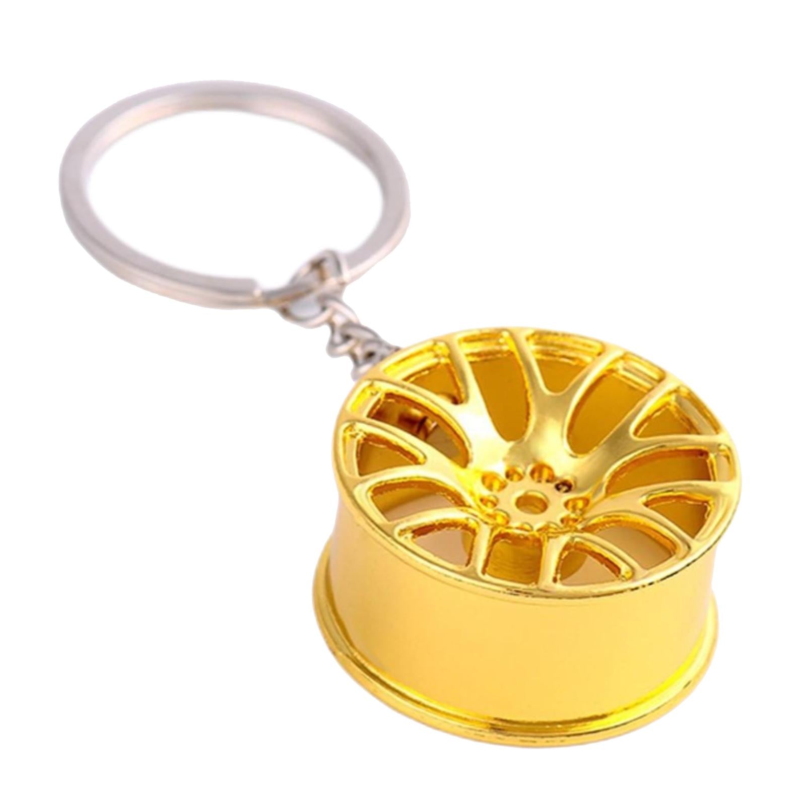 4xWheel Rim Keychain Auto Car Handbag Bag Key Chain Keyring Hanging Gold