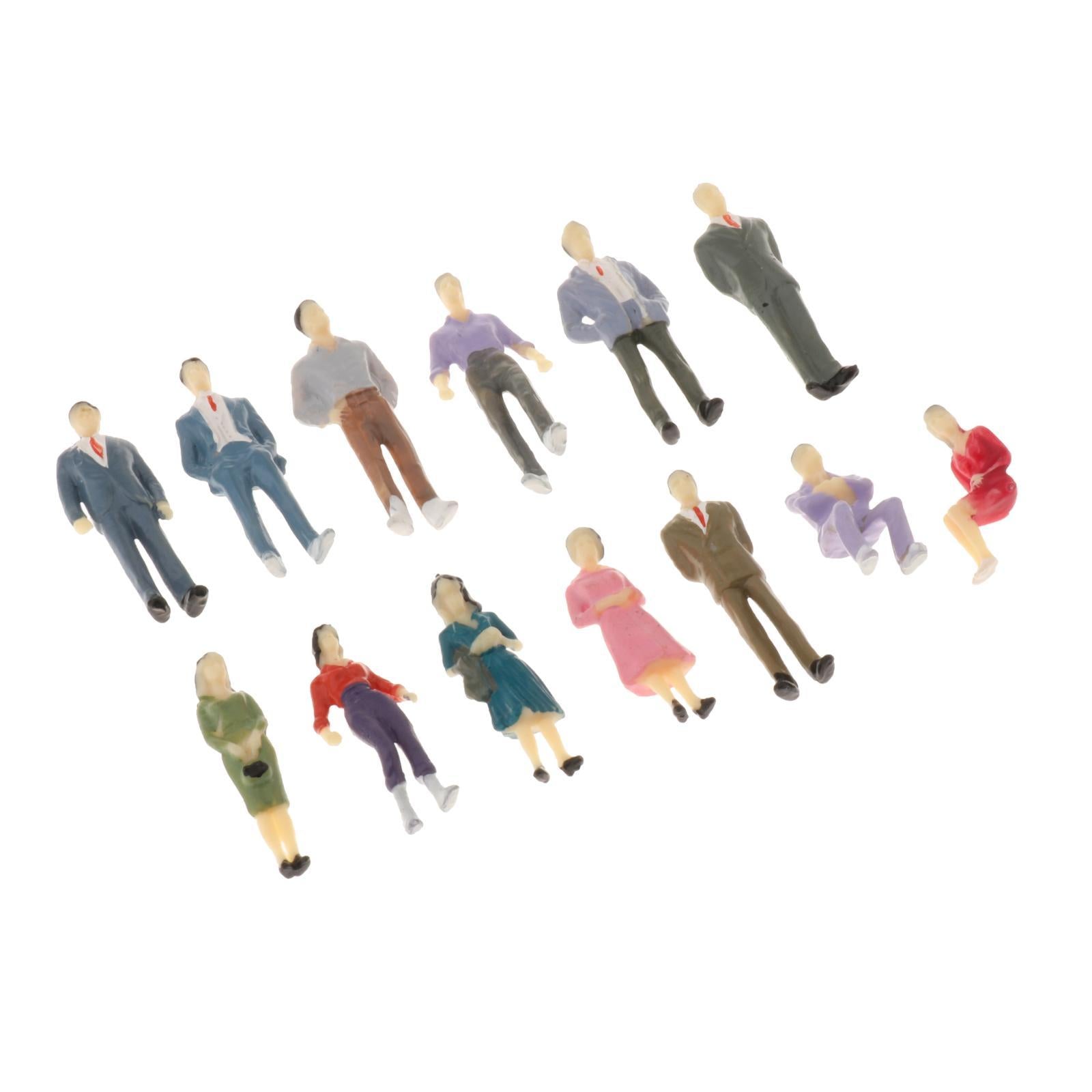 2x13pcs Model Trains 1:50 Painted Figures O SCALE People Standing Seated