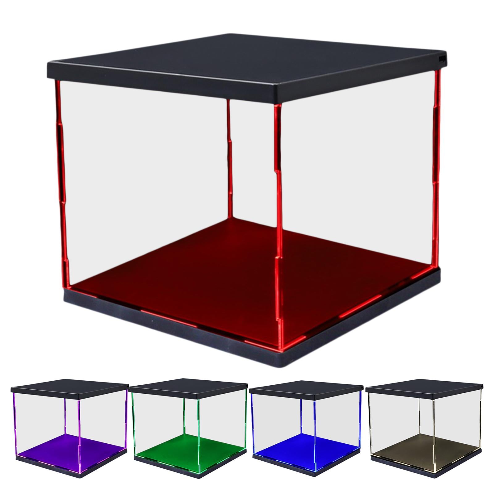 Clear Plastic Display Showcase with LED Light Box for Model Dustproof Green