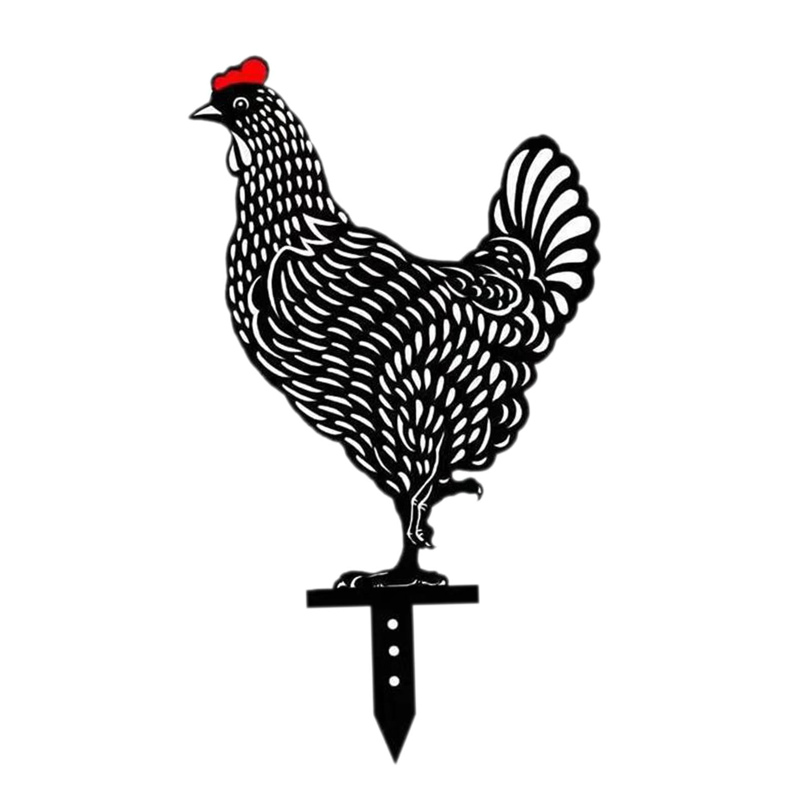 Acrylic Chicken Yard Art Rooster Hen Chicken Yard Stake Garden Floor Decor D