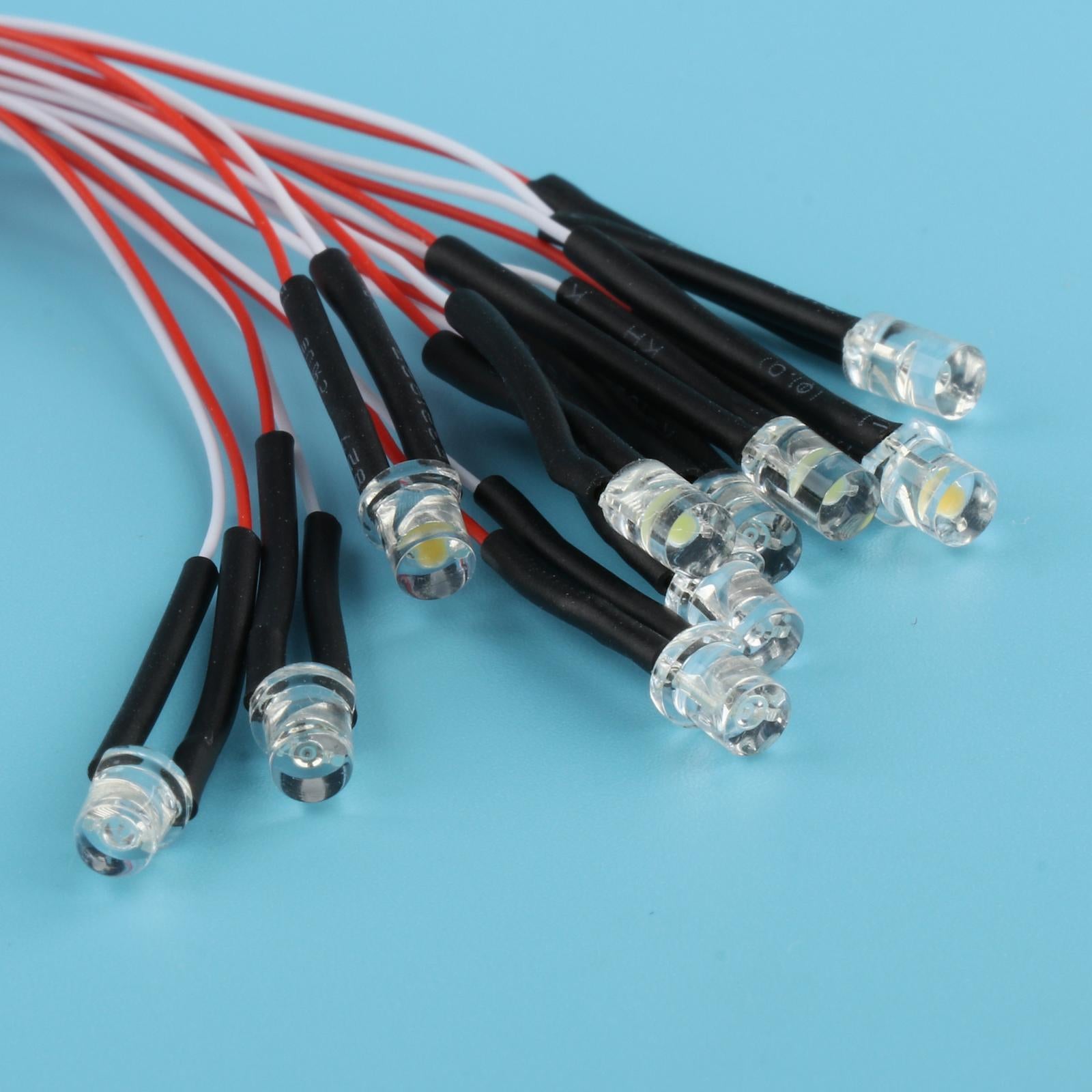 3x10PCS Pre-wired 3mm LED Light Bulb Emitting Diodes DC3V RGB Fast Changing