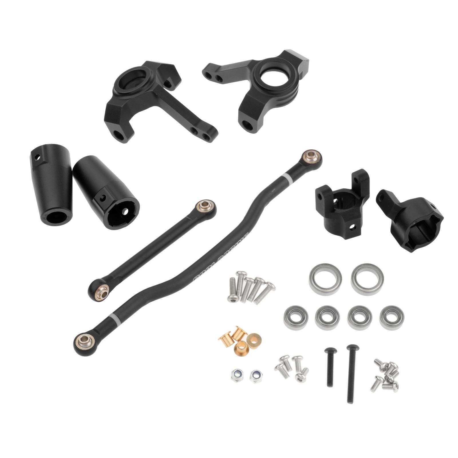 Alloy RC Steering Link Set Bearings for Axial 90027 90035 RC Rock Hobby Car black