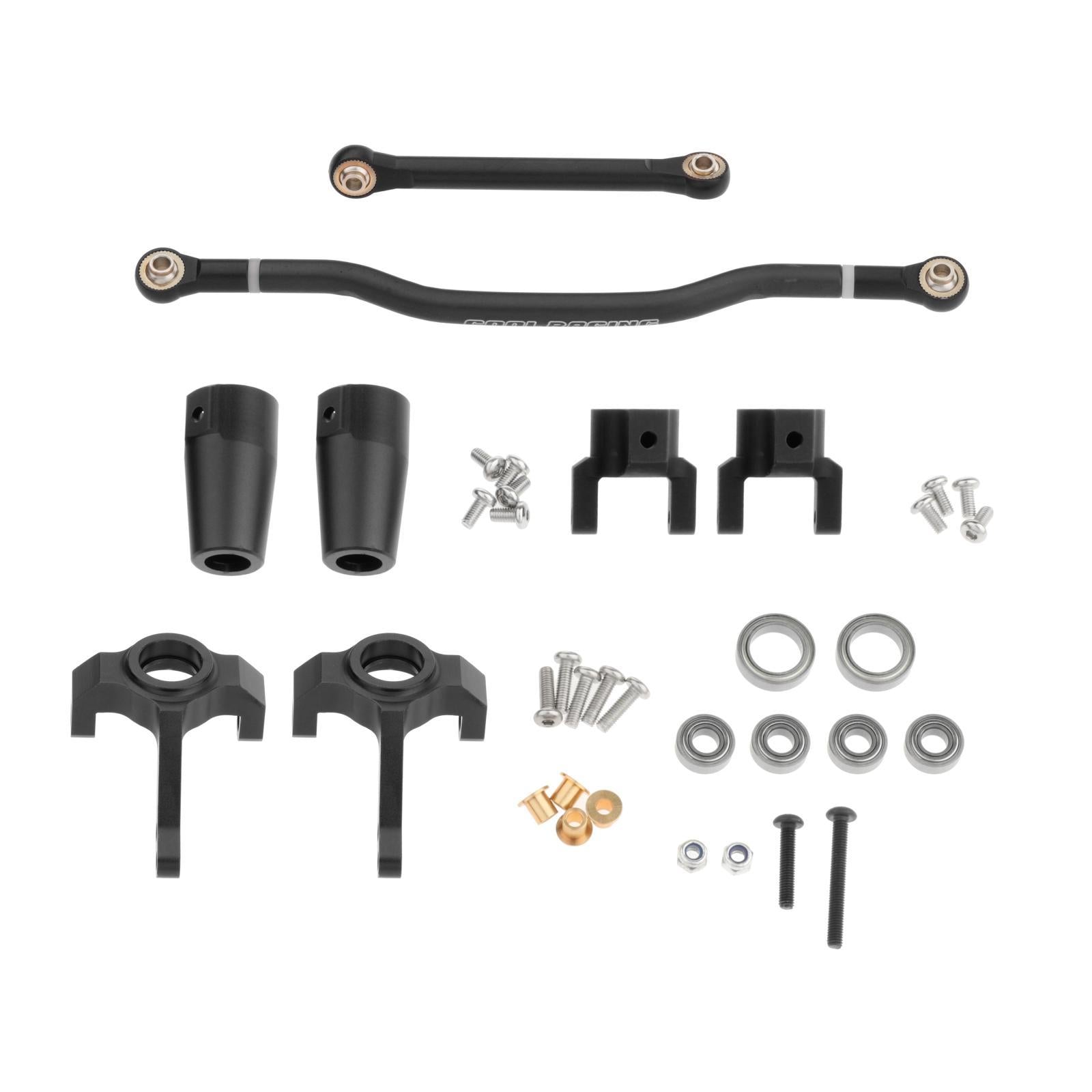 Alloy RC Steering Link Set Bearings for Axial 90027 90035 RC Rock Hobby Car black