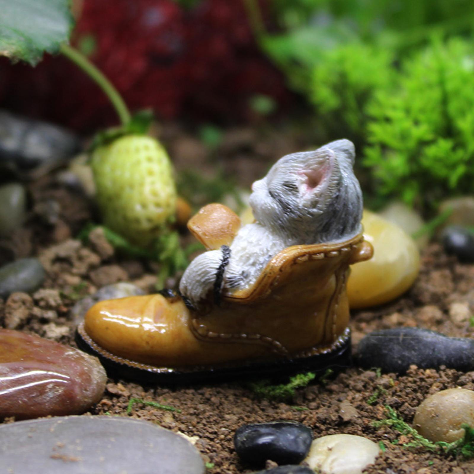 4xMiniature Animals Fairy Garden Micro Landscape Figurine Bonsai Decor Craft