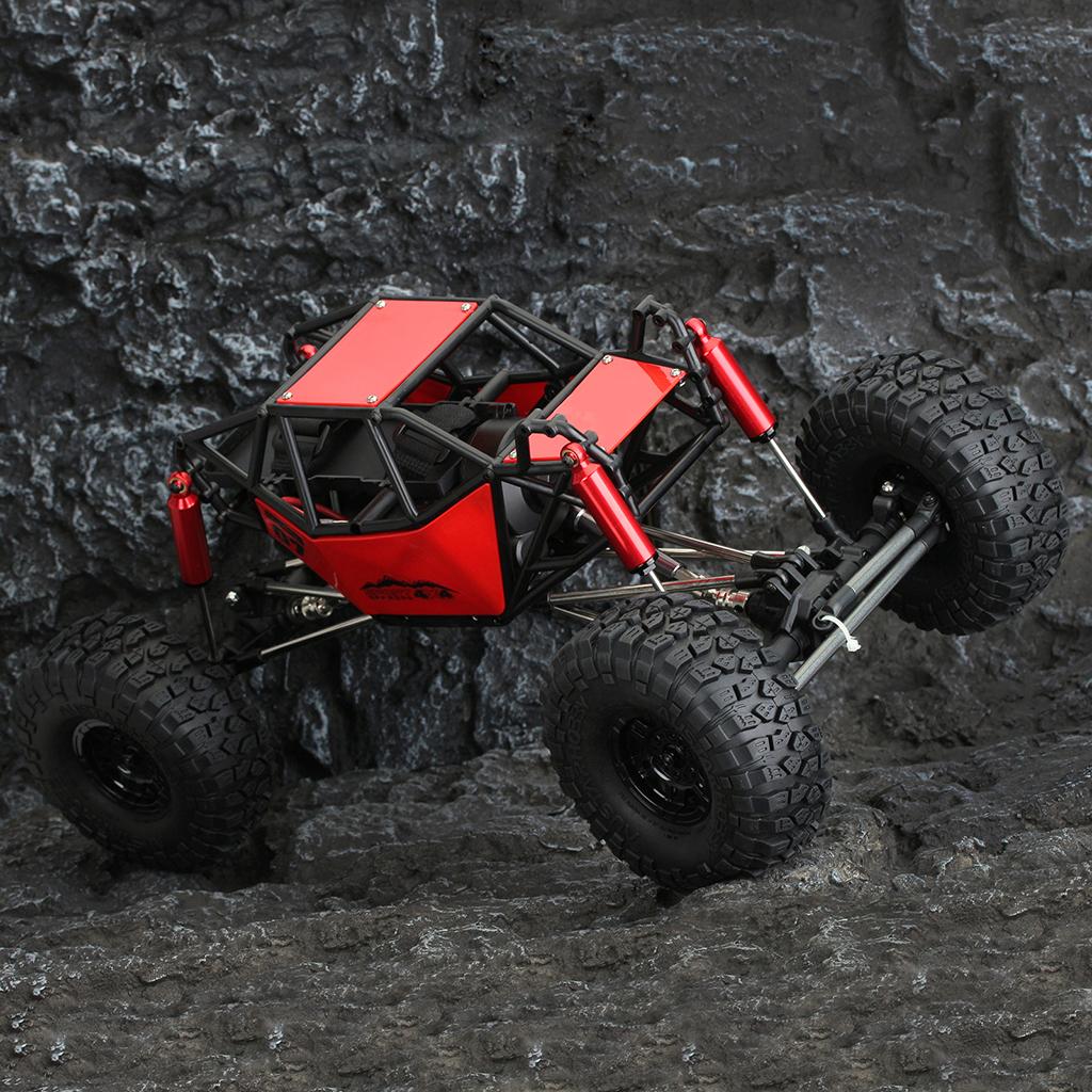 Chassis Tube Roll Cage for Axial SCX10 1/10 RC Crawler Rock Car Hobby Gifts red with wheels