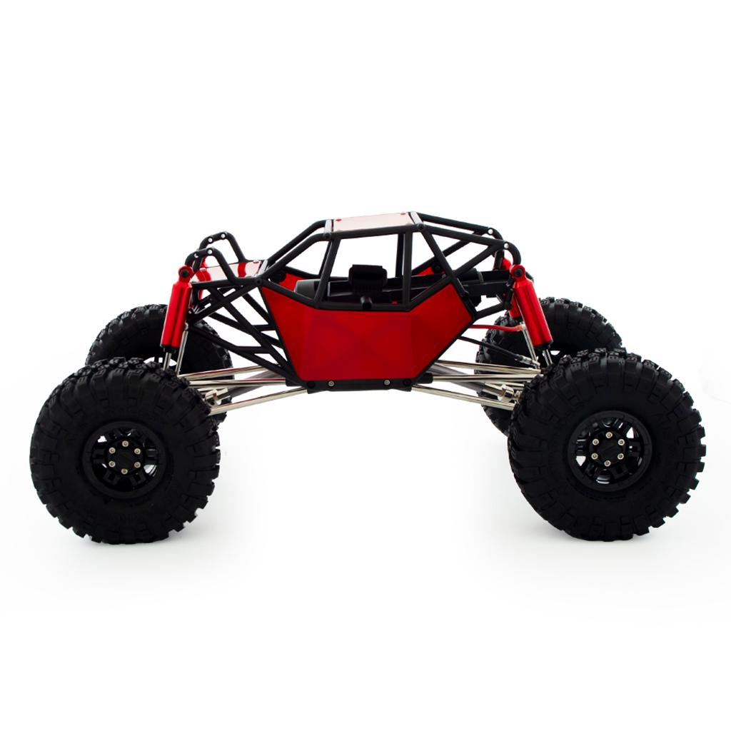 Chassis Tube Roll Cage for Axial SCX10 1/10 RC Crawler Rock Car Hobby Gifts red with wheels