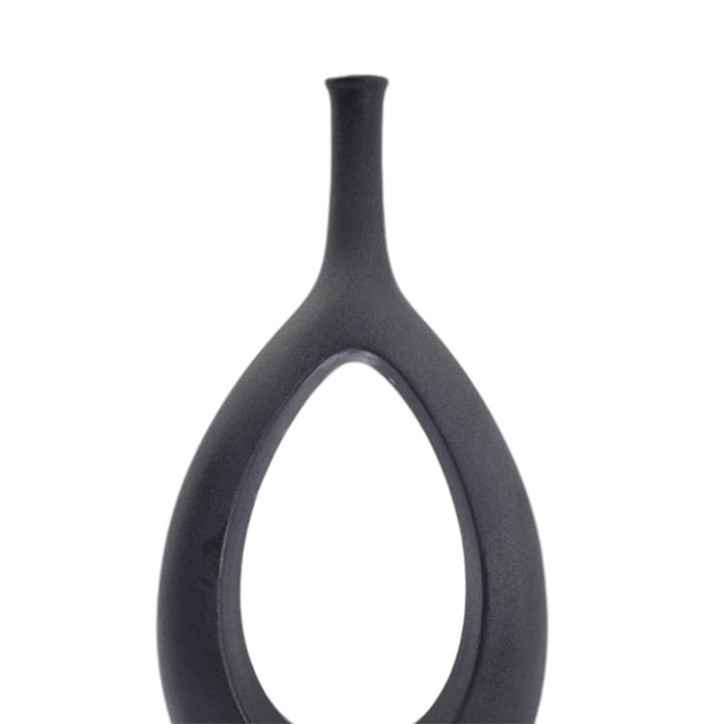 Ceramic Hollow Vase Wedding Centerpieces Home Desktop Flower Arrangement black high