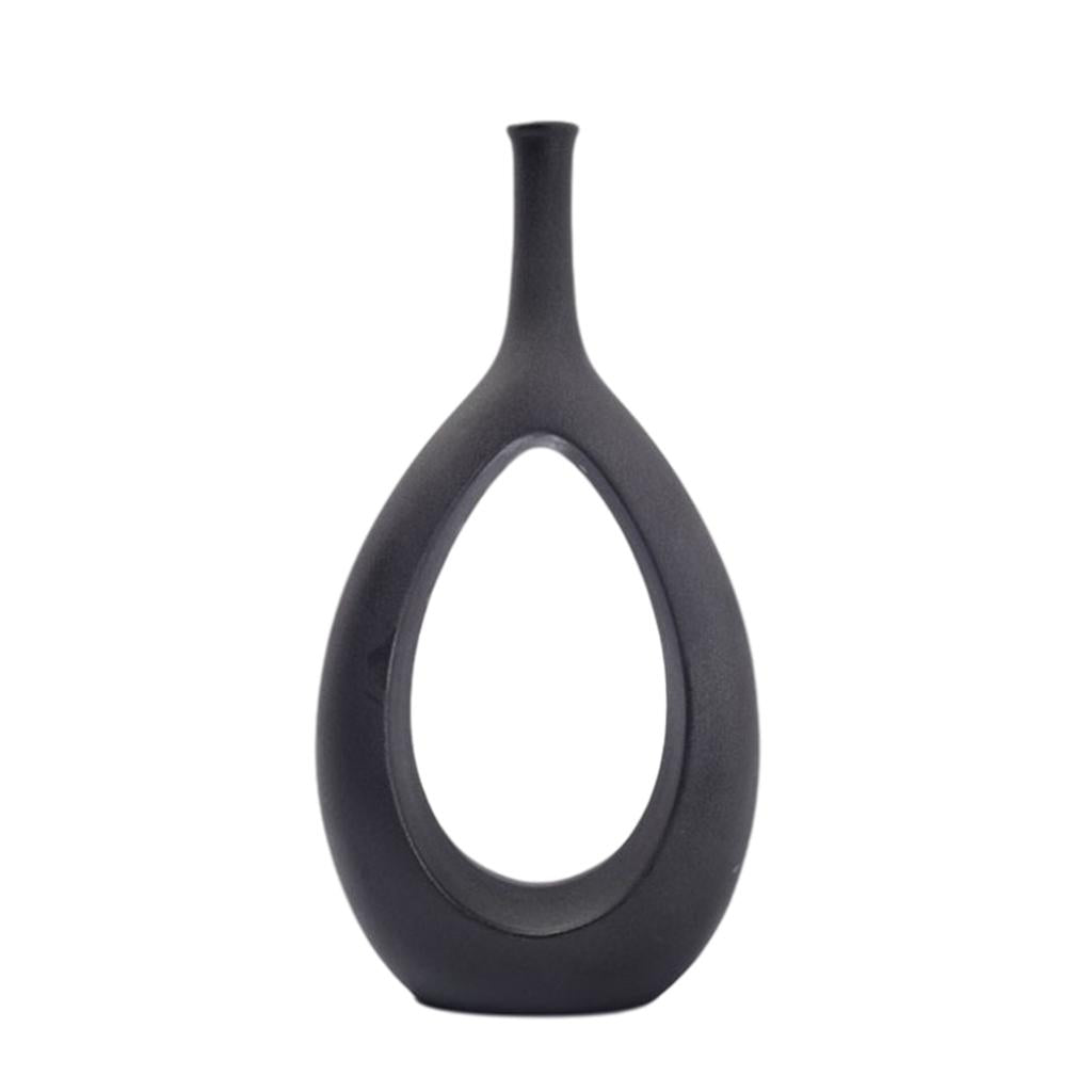 Ceramic Hollow Vase Wedding Centerpieces Home Desktop Flower Arrangement black high