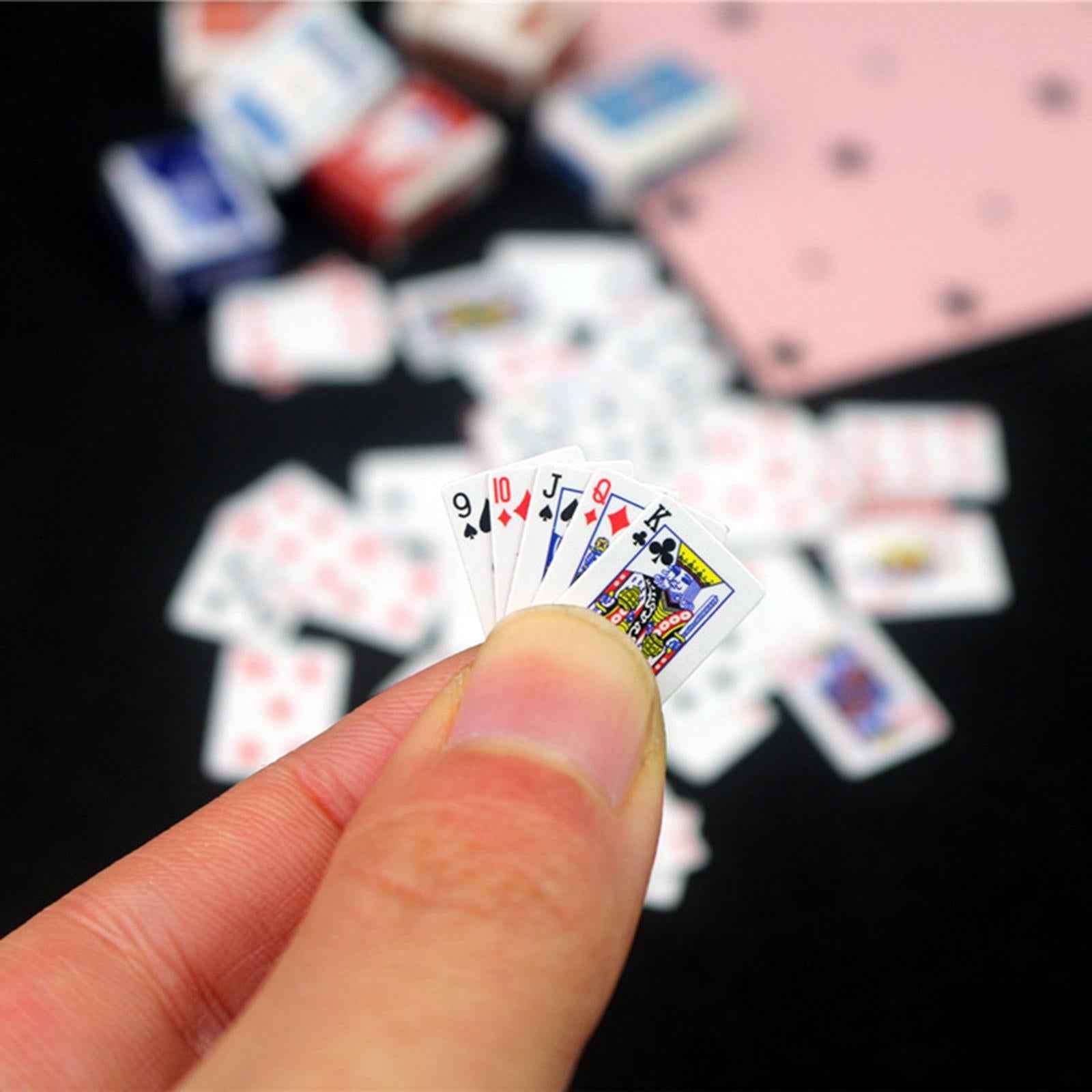 Miniature Poker 1:12 Mini Dollhouse Playing Cards Doll House Poker 1 Deck B