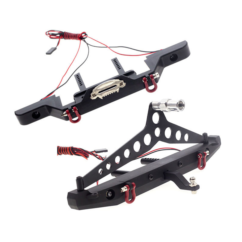 Bumper with LED Lights for TRX4 SCX10 III 1/10 RC Crawler Front and Rear