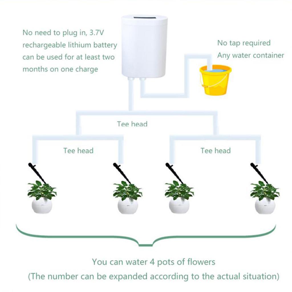 Automatic Drip Irrigation Controller Garden Plant Timer Watering System Kit 4 Head