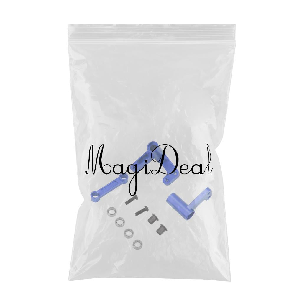 CNC Aluminium Alloy RC Steering Kits 2WD 1/10 Car Hobby Model Easy Install Blue