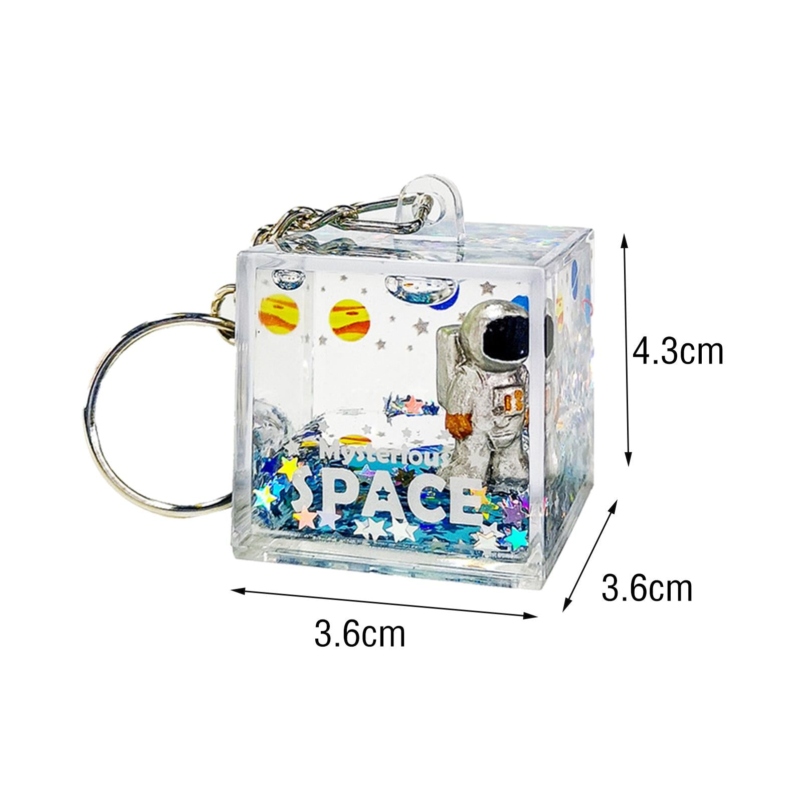 Acrylic Mysterious Space Keyring Quicksand Backpacks Ornaments Adornment Silver