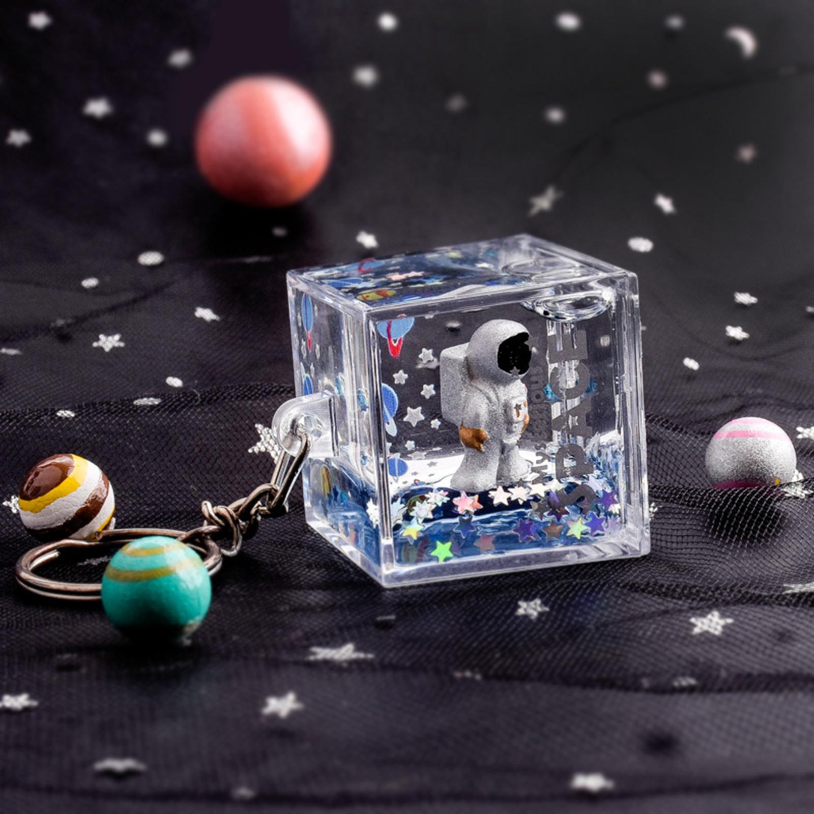Acrylic Mysterious Space Keyring Quicksand Backpacks Ornaments Adornment Silver