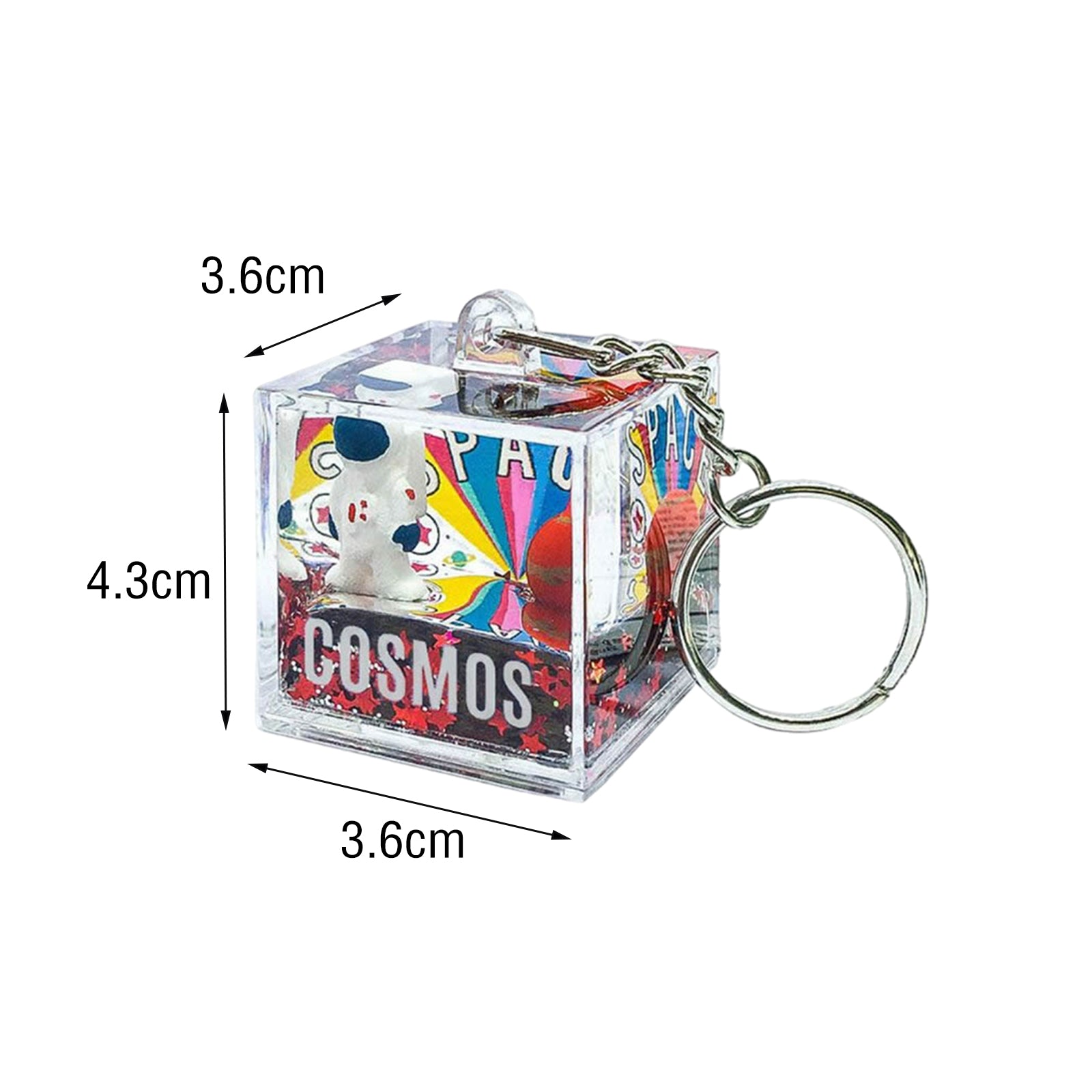 Acrylic Mysterious Space Keyring Quicksand Backpacks Ornaments Adornment White