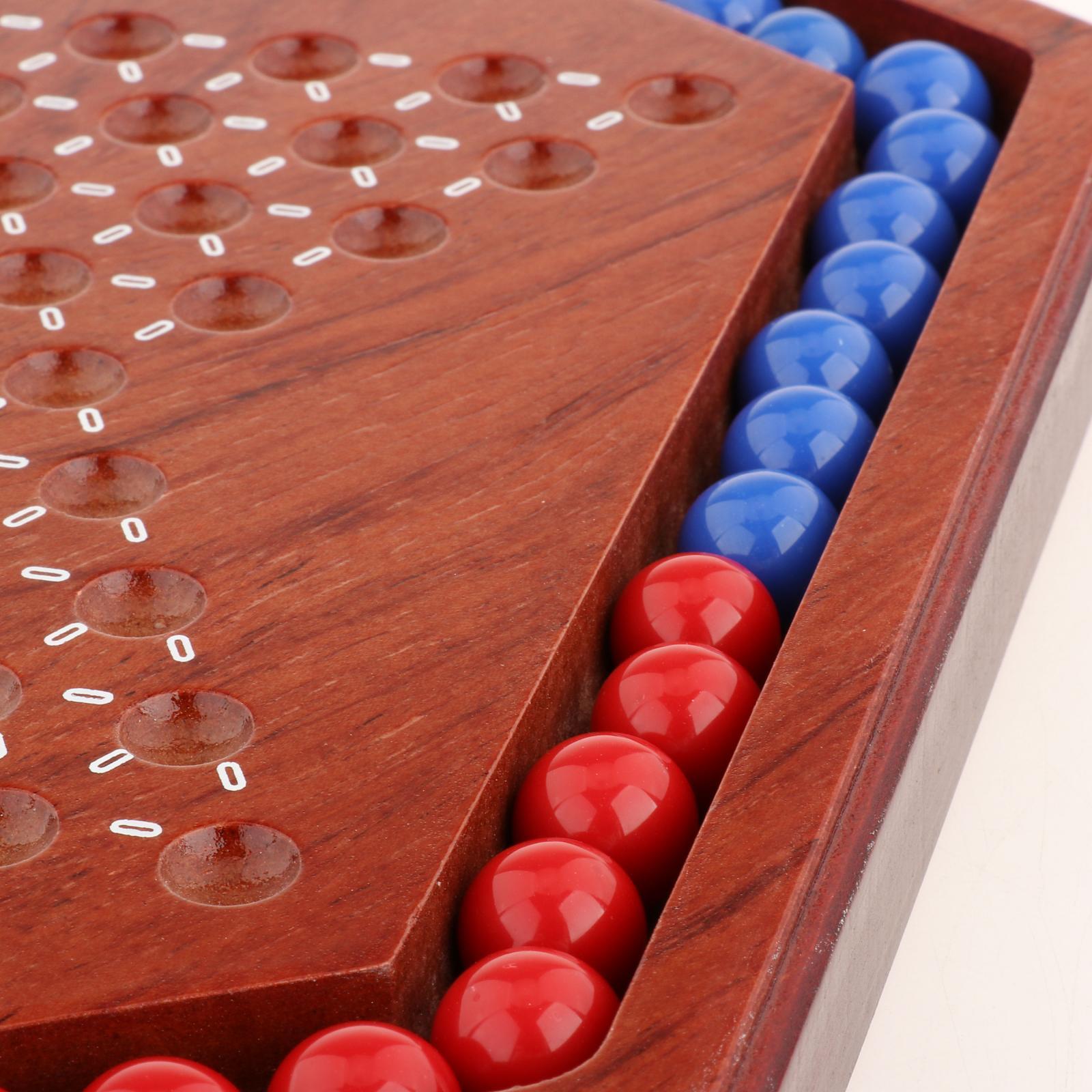 Chinese Checkers with 60pcs 6-Color Marbles Board Game Slot Acrylic Marble