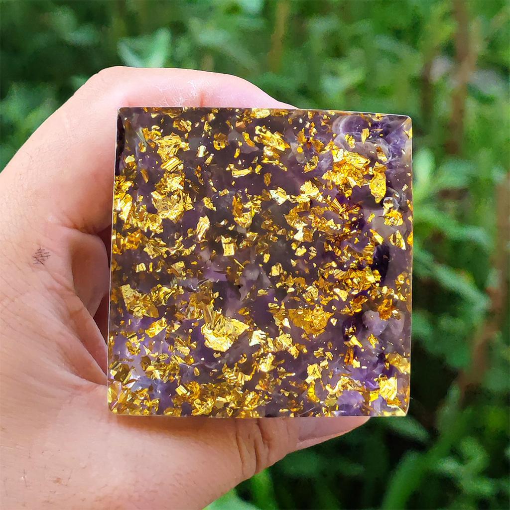 Collectible Orgone Pyramid Energy Generator Gemstone Ornaments Home Decor